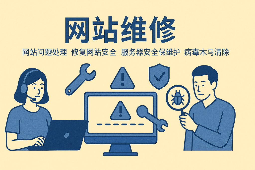 网站维修网站问题处理修复网站安全服务器安全维护病毒木马清除