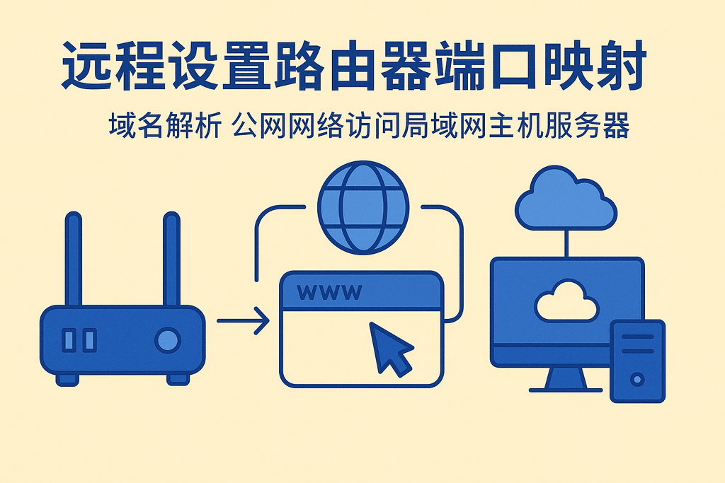 远程设置路由器端口映射 域名解析 公网网络访问局域网主机服务器