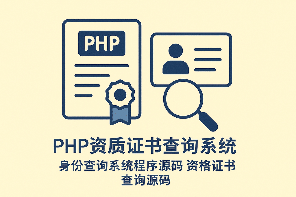 PHP资质证书查询系统 身份查询系统程序源码 资格证书查询源码